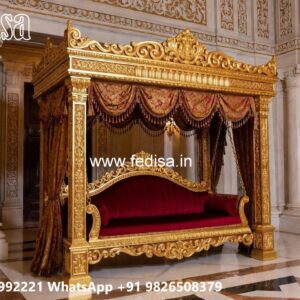 Wooden Swing Design with Intricate Handcrafted Details No-3642