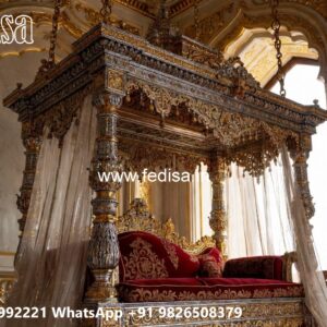 Wooden Swing Design with Handcrafted Royal Detailing No-3664