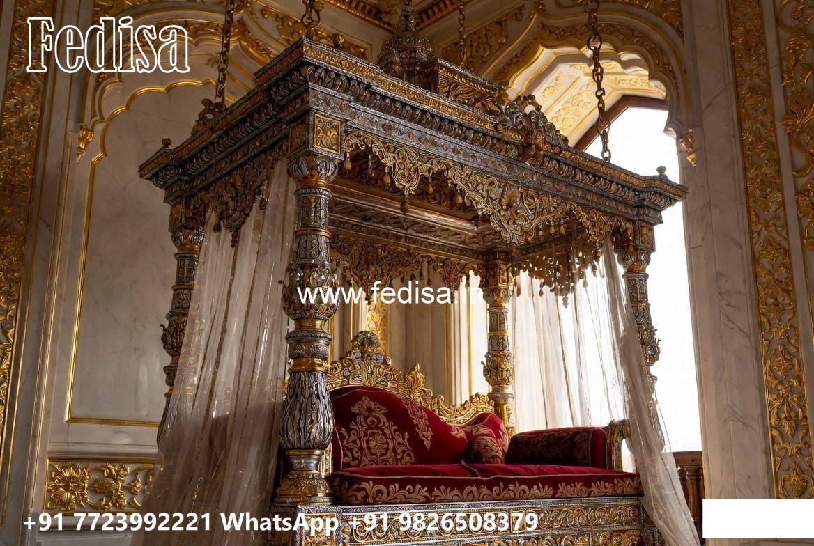 Wooden Swing Design with Handcrafted Royal Detailing No-3664
