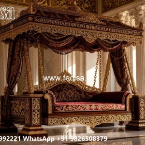 Wooden Swing Design with Decorative Cushion Arrangement No-3676