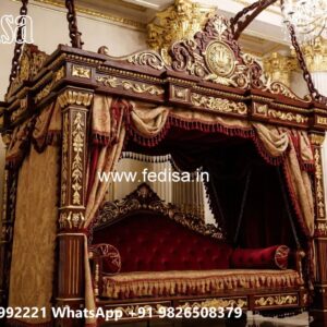 Wooden Swing Design with Elegant Carved Backrest No-3681