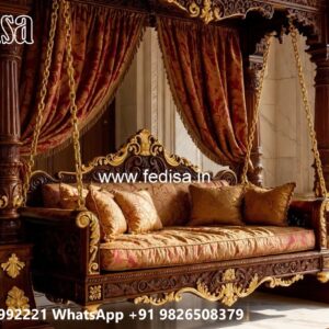 Luxury Wood Carving Swing Design for Indoor Home Decor No-3954
