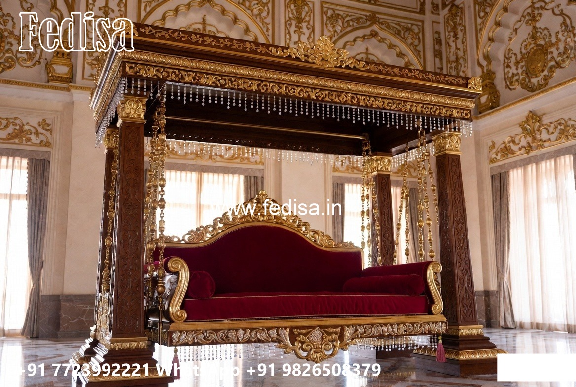 Artistic Wood Carving Swing Design with Floral Patterns No-3955