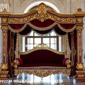 Elegant Wood Carving Swing Design with Handcrafted Details No-3960