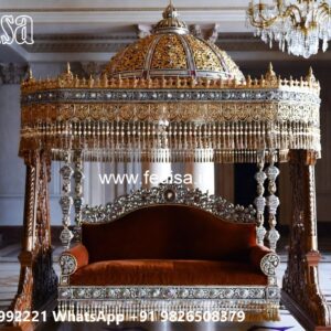 Indoor Wood Carving Swing Design for Stylish Seating Areas No-3963