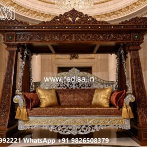 Luxury Wood Carving Swing Design with Brass Chain Style No-3965