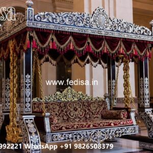Stylish Wood Carving Swing Design for Premium Living Rooms No-3969