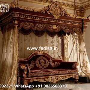 Handcrafted Wood Carving Swing Design for Grand Interiors No-3984