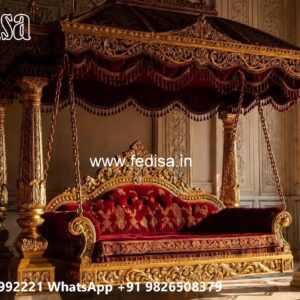 Luxury Wood Carving Swing Design with Decorative Chains No-3985