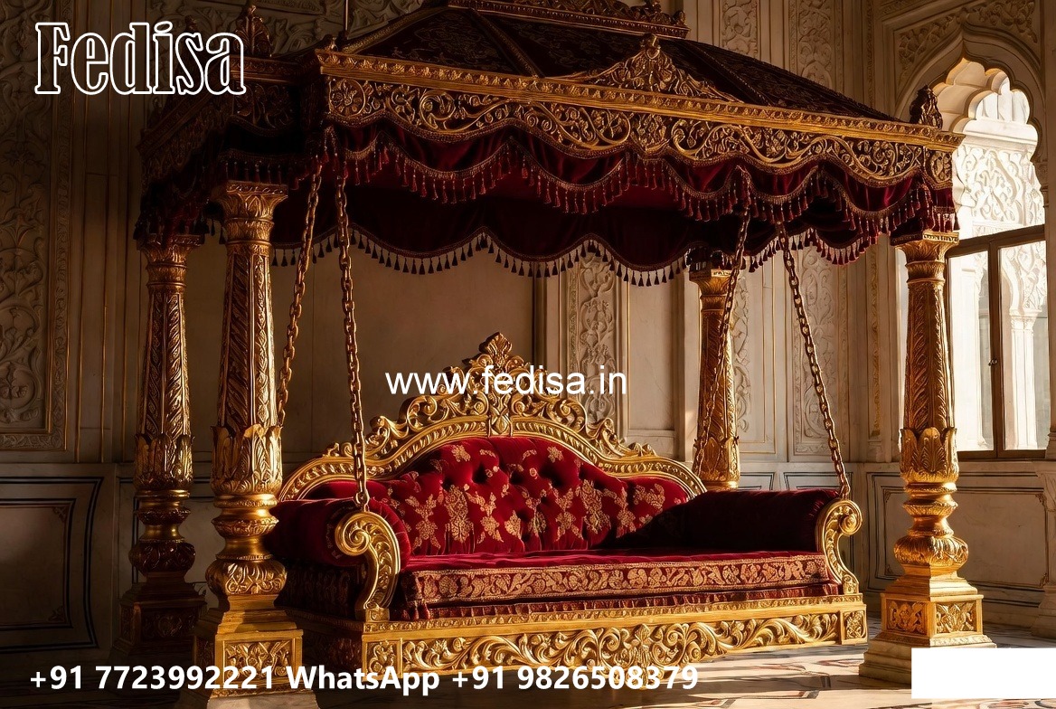 Luxury Wood Carving Swing Design with Decorative Chains No-3985