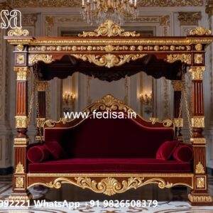 Wood Carving Swing Design with Artistic Floral Motifs No-3986