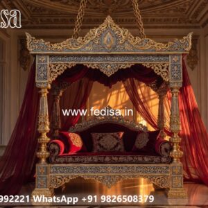 Elegant Wood Carving Swing Design with Royal Craftsmanship No-3988