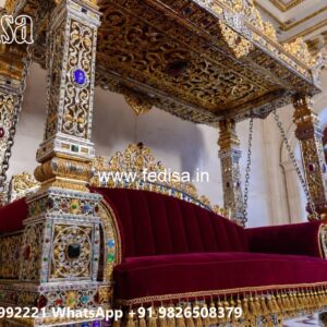 Wood Carving Swing Design with Antique Wooden Texture No-3990