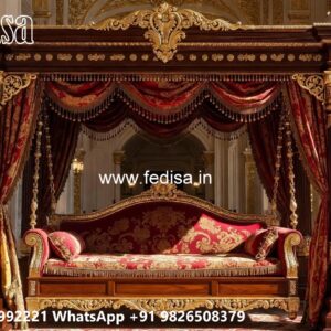 Artistic Wooden Swing Design with Detailed Carving Style No-3992