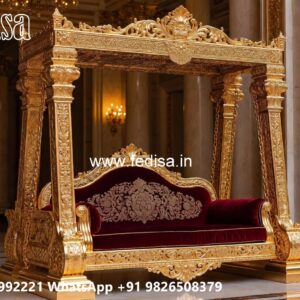 Vintage Wood Carving Swing Design with Decorative Beauty No-3996