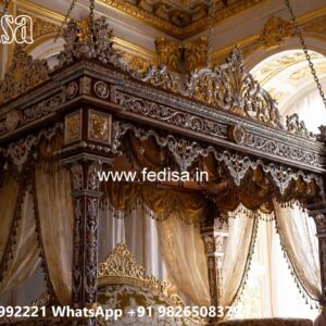 Luxury Wood Carving Swing Design with Elegant Backrest No-4007