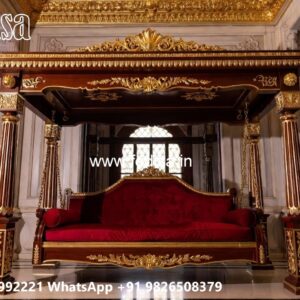 Royal Wood Carving Swing Design for Grand Villa Interiors No-4013