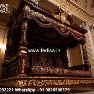 Artistic Wood Carving Swing Design for Sophisticated Decor No-4020