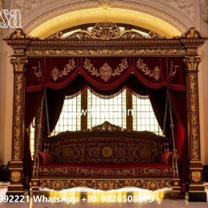 Traditional Wood Carving Swing Design with Elegant Finish No-4021