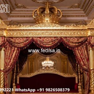 Elegant Wood Carving Swing Design with Decorative Cushions No-4023