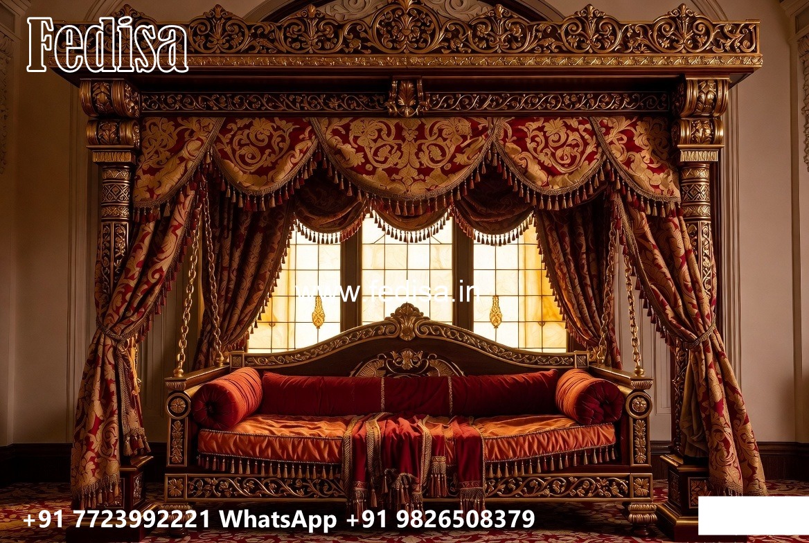 Traditional Wood Carving Swing Design with Elegant Details No-4045
