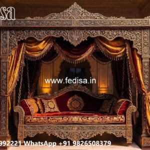Royal Wood Carving Swing Design with Palace Inspired Carving No-4047