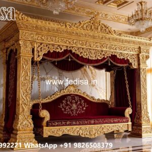 Handmade Wooden Swing Design with Royal Carving Style No-4054