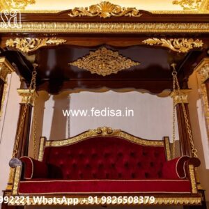 Wooden Swing Design with Handcrafted Royal Detailing No-4114