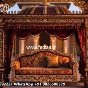 Handcrafted Wooden Swing Design with Royal Elegance No-4141