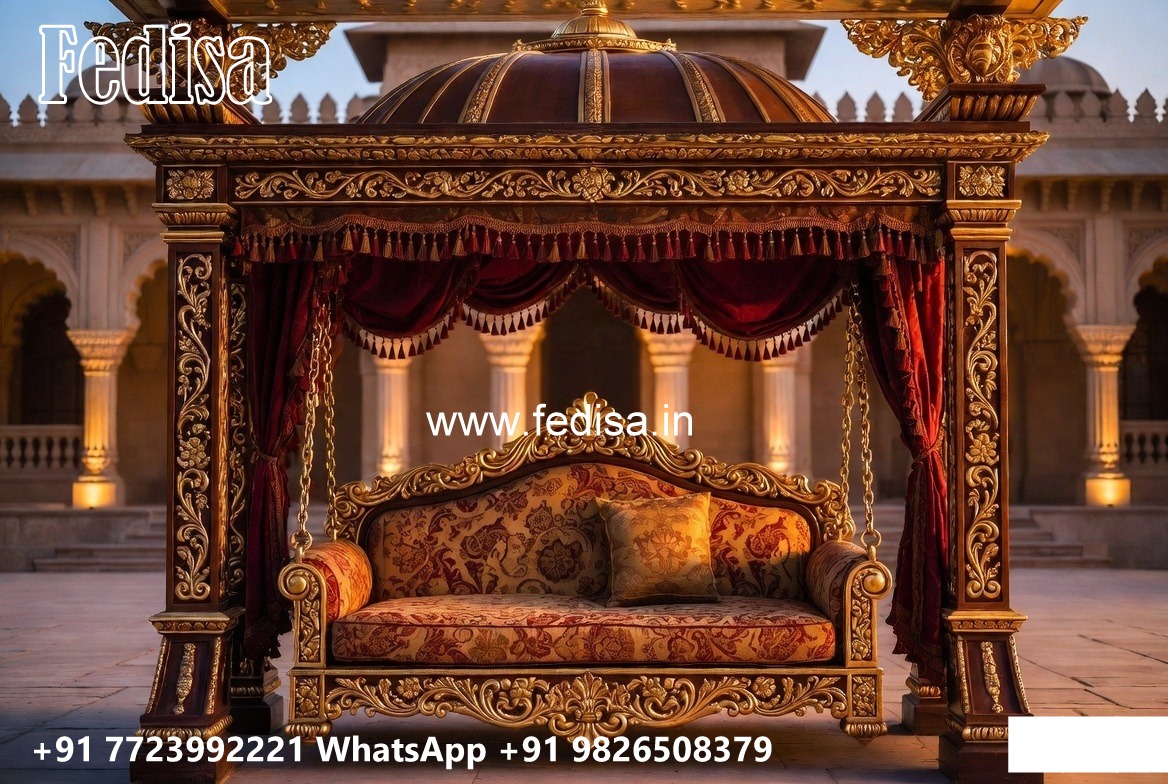 Handcrafted Wooden Swing Design with Royal Elegance No-4141