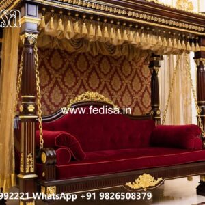 Elegant Royal Swing Design with Handcrafted Wooden Carving No-4352