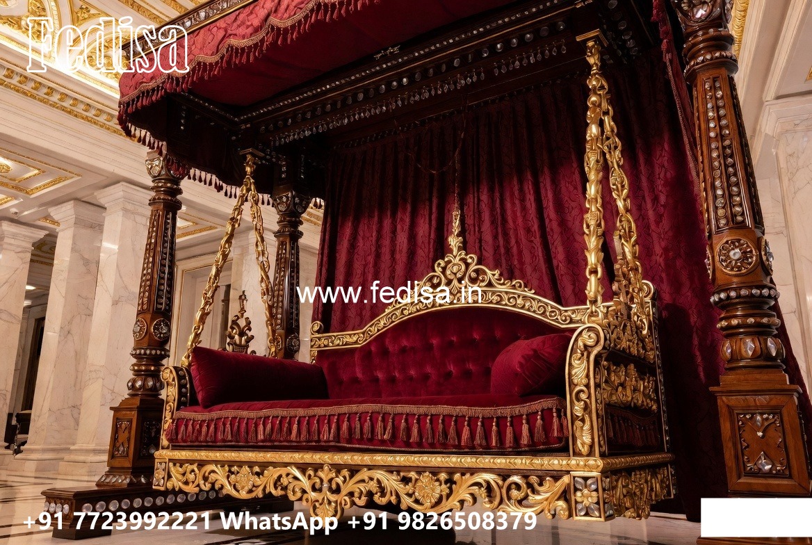 Artistic Wood Carving Swing Design with Floral Patterns No-4405