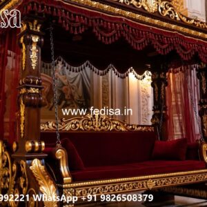 Luxury Wooden Swing Design with Intricate Carving Work No-4423