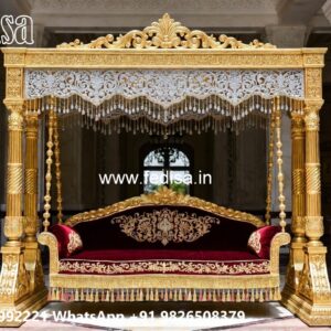 Premium Wood Carving Swing Design with Elegant Curves No-4433