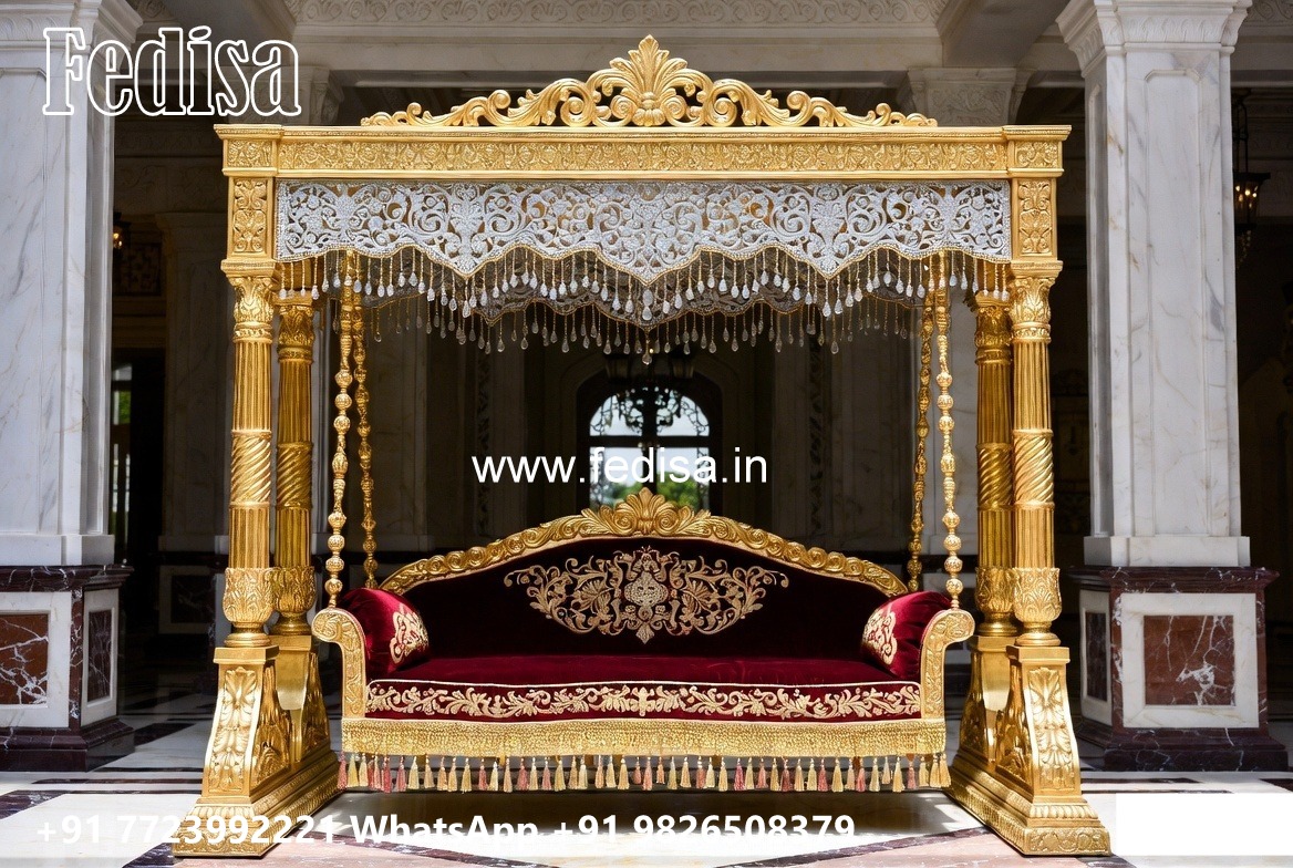 Premium Wood Carving Swing Design with Elegant Curves No-4433