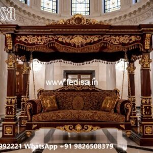 Elegant Wood Carving Swing Design with Royal Craftsmanship No-4438