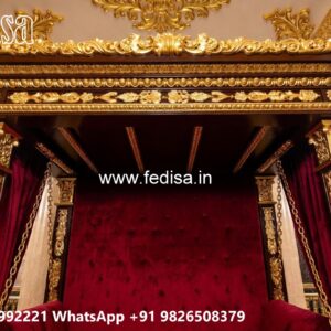 Artistic Wooden Swing Design with Detailed Carving Style No-4442