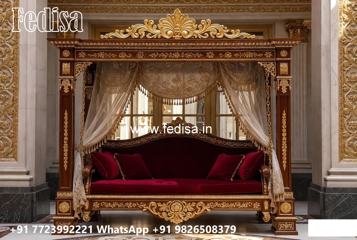 Wood Carving Swing Design with Intricate Wooden Patterns No-4451