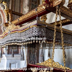 Wood Carving Swing Design with Rich Wooden Detailing No-4458
