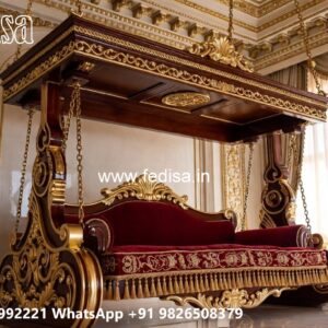 Premium Wood Carving Swing Design with Decorative Carvings No-4462