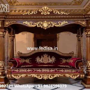 Royal Wood Carving Swing Design for Grand Villa Interiors No-4463