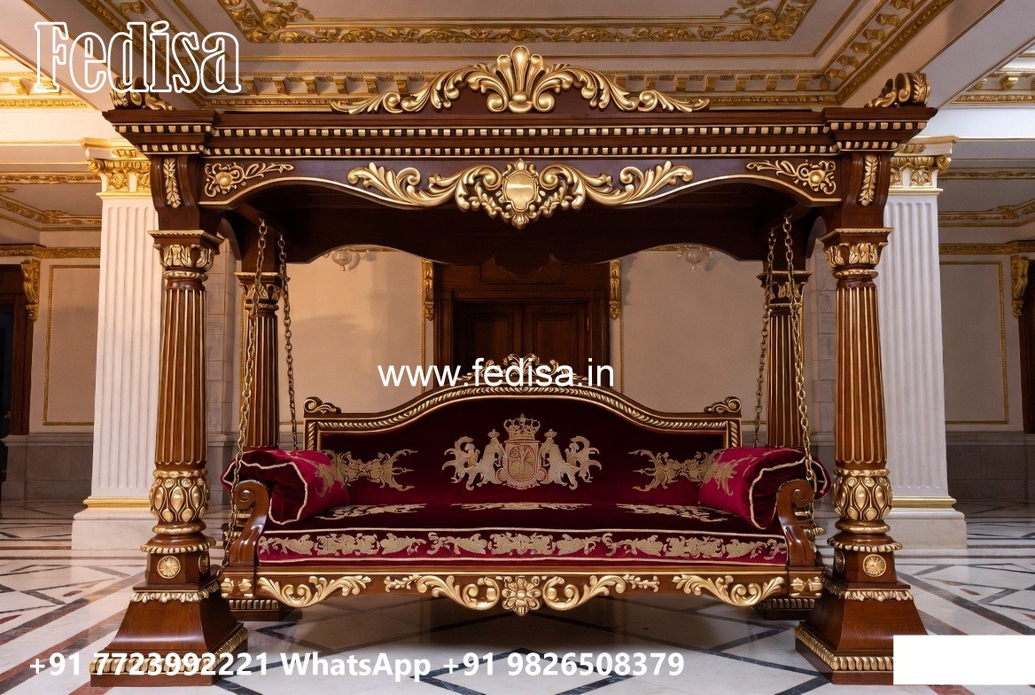Royal Wood Carving Swing Design for Grand Villa Interiors No-4463