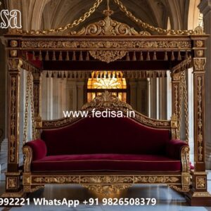 Artistic Wood Carving Swing Design for Sophisticated Decor No-4470