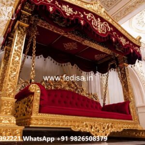 Handcrafted Wood Carving Swing Design with Rich Texture No-4476