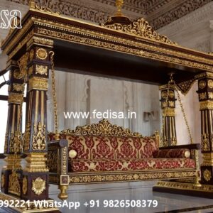Beautiful Wood Carving Swing Design for Indoor Hall Areas No-4478