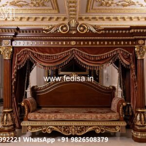 Indoor Wood Carving Swing Design with Artistic Charm No-4479