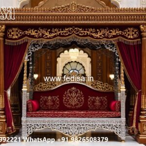 Royal Wood Carving Swing Design with Floral Artwork No-4487