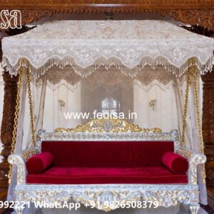 Wood Carving Swing Design with Decorative Hanging Chains No-4489