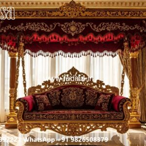 Royal Wood Carving Swing Design with Palace Inspired Carving No-4497