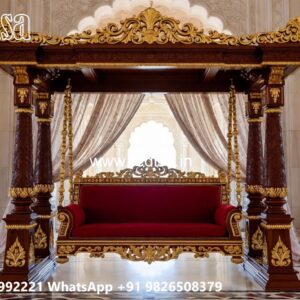 Wooden Swing Design with Royal Palace Inspired Look No-4540